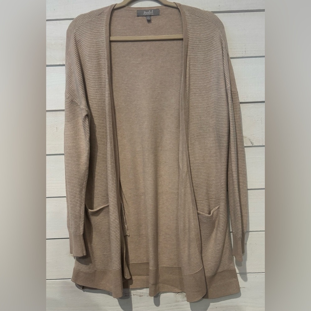 Marled Anthropology Beige Open-Front Cardigan in size Large. Great condition!
